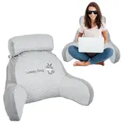 Bed Backrest Reading Rest Pillow Neck Lumbar Support Pillow Seat Cushion with Arms-Dog