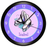 Personalized Clock -Skating, Ice Skating, Purple & Pink