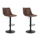 Artiss 2x Bar Stools Vintage Leather Swivel Gas