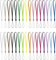 LEEQ 32pcs Hand Strap Lanyard for Mobile Phone Short Colourful Nylon Wrist Strap Lanyard Stringphone for USB Sticks, Keys, Phones, Key Chains, ID Cards, Name Tags