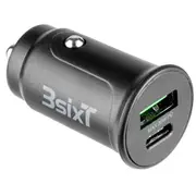 3SIXT 3S-2090 Car Charger 30W USB-C + USB-A - Black [3S-2090]