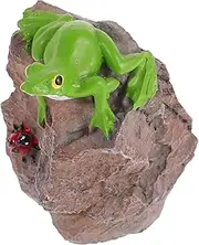 Totority Garden Frog Sculpture Lifelike Resin Frog Statue for Outdoor Decor Garden Ornament for Courtyards and Landscapes Eye Catching Decorative Accent