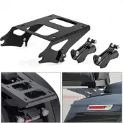 Gloss Black Two-Up Tour Pack Pak Mount w/Docking Kit for Harley Road King 2014+