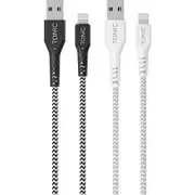 Tonic PowerFlex Lightning to USB-A 2m Cable Twin Pack - Black & White