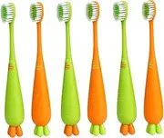 PLAFOPE 6pcs Toothbrushes Soft Bristle Manual Toothbrush Carrot Shaped Design for Lightweight Ergonomic for Home Travel Oral Care