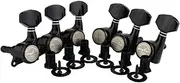 Guyker Guitar Locking Tuners (6 Left Handed) - 1:18 Ratio Lock String Tuning Key Pegs Machine Heads with Hexagonal Handle Replacement for LP SG Style Electric, Folk or Acoustic Guitars - Black