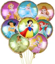 8pcs Princess Foil Balloon Set Party Supplies Kids Girls Birthday Decoration