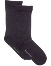 [Simon De Winter] 2 Pack Cotton Circulation Crew Socks in Black