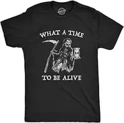 [Crazy Dog T-shirts] Funny Skeleton T Shirts Hilarious Mens Halloween Tees with Vampires and Bones For Guys