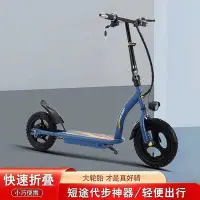 在飛比找Yahoo!奇摩拍賣優惠-新款電動滑板車 青少年兒童大輪踏板兩輪代步折疊鉛酸通勤玩具