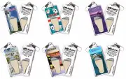 Biloxi FootWhere® Souvenir Zipper-Pulls. 6 Piece Set. Made in USA