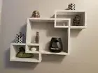 Wall Hanging Book Shelf Floating Shelves White Organizer Storage Display Living
