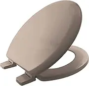 Bemis Chicago Soft Cream Toilet Seat. Wooden Toilet Seat with Water Based Paint for Easy Clean. Oval Toilet Seat with Adjustable Plastic Hinges, Universal & Easy Installation