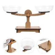 Wooden Balance Scale Kid Assembly Puzzle Adults Weighing Scale Toy