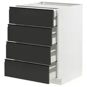 METOD / MAXIMERA base cb 4 frnts/2 low/3 md drwrs, white/Upplöv matt anthracite, 60x60x80 cm