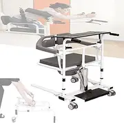 Nursing Transfer Chair,Foldable Patient Lift Wheelchair for Home and Outdoor,Silent Universal Wheel,180° Opening and Closing,20CM Height Adjust,with Bedpan,for Reduced Mobility