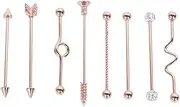 [GAROZATION] Piercing Jewelry Barbell Earring Industrial Earrings Screw Earrings Screw on Earrings Labret Jewelry Pierced Earring Backs Belly Button Rings Arrows Screw Earring Silver