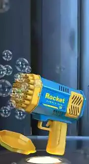 40 Hole Bubble Machine Automatic Blue and Yellow- Outdoor Fun Bubble Blowing Toy