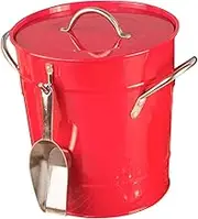 Metal Ice Cube Storage Bucket with Scoop Beer and Wine Cooling Bucket for Bars Ktv and Hotels Smooth Edges for Ice Cubes and Beverage Bottles
