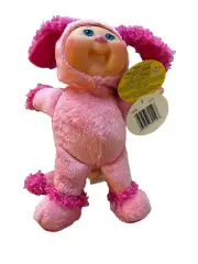 Cabbage Patch Kids Cuties Pink Baby Lamb Soft Doll Plush CPK Adorable Blue Eyes