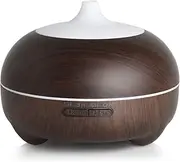 Hianjoo Essential Oil Diffuser 500ml, Electric Aroma Diffuser Humidifier Ultrasonic Aromatherapy for Bedroom Spa Yoga with 14 LED Lights - Great Choice Gifts for Families Lovers Friends (Dark Brown)