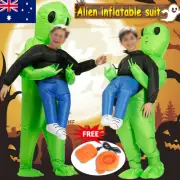 Scary Halloween Green Alien Inflatable Costume Blow Up Suits Party DreZO