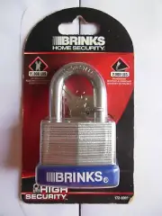 Brinks* High Security * Keyed Padlock*Boron Steel *FREE SHIPPING