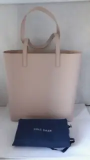 NWT Authentic COLE HAAN GO ANYWHERE Warm Beige Leather Women's Tote Large