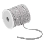 65.6ft Studded Faux Suede Cord Rope 5mm with Rivets, Gray Silver