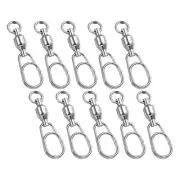 50Pcs 61Lbs Fishing Swivels Snaps Stainless Steel Barrel Swivels Ball Bearing