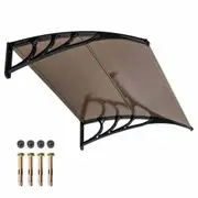 Costway 1.2 x 1 M Window Door Awning Outdoor UPF50+ Transparent Canopy Patio Sun Rain Shield Cover