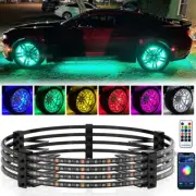 4x 15.5'' LED RGB Wheel Ring Lights Bluetooth APP Remote For Chevrolet Truck SUV