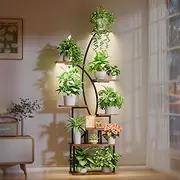 [NOAEOU] Plant Stand Indoor with Grow Light, 8 Tiered Tall Plant Shelf for Indoor Plants Multiple, 165CM Large Plant Shelves Metal Curved Shape Flower Holder Display Rack for Living Room, Patio, Balcony