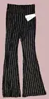 No Boundaries Women's Pull-on Flare Pants, Black Pin Stripe Size Small (4-6)