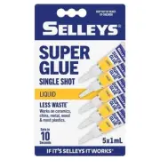 Selleys Super Glue Single Shot 5 x 1mL