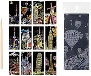 Scratch Paper Rainbow Painting Sketch, City Series Night Scene, Scratch Painting, Creative Gift, Scratchboard for Adults