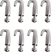 8 PCS Adjustable Hooks for Gallery Picture Hanging System fits 1mm-1.5 mm Wire Rope,Adjustable Metal Art Gallery Display Wire Rope Hanger Hooks