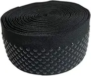 Elastic Tape Dot Silicone Backed Gripper Elastic Non Slip for Garment & Underwear Accessory 5 Yards Per Roll (Black, 2'')