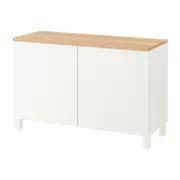 BESTÅ storage combination with doors, white/Lappviken/Stubbarp white, 120x42x76 cm
