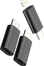 Lightning Female to USB-C Male Adapter (3 Pack)for iPhone 16 15 Pro Max for Apple Charger Cable Type C Connector Compatible for Samsung Charging Data Transfer Converter Adaptor for IPad Air4 Port Plug