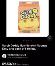Scrub Daddy Non-Scratch Sponge Easy grip pack of 1 Yellow, Best Holiday Gift