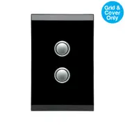 Clipsal Saturn 2 Gang Grid & Plate Espresso Black