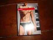 3 PACK CALVIN KLEIN HIP BRIEF MICROFIBER BLACK SIZE XL BNIB!