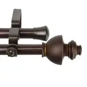 Dynasty 13/16 inch Double Curtain Rod Cocoa 48-84"
