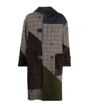 quilted tweed coat M Black