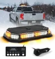 6PCS White/Amber 42 LED Strobe Beacon Light Rooftop Car Truck Emergency Warning