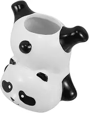 iplusmile Toothbrush Rack Tooth Brush Holder Toothbrushes Pandas Cup Holder Toothbrush Holders Makeup Brush Holder Cup Teeth Brushes Cup Cute Panda Teeth Cleaning Brush Cup Ceramics