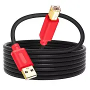 Printer Cable 30FtUSB 2.0 High Speed Gold-Plated Connectors Printer ScannerÂ