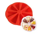 Baking Molds Triangle 8 Cavity Silicone Cake Mold Soap Mould Pizza Slices Baking Pan - Red