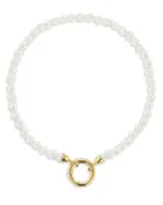 Moon & Meadow 14K Yellow Gold Cultured Freshwater Pearl Circle Clasp Bracelet